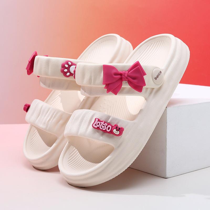 Stylish Eva Summer Sandals For Girls Featuring Breathable Soft Sole Design In Black Pink And Green