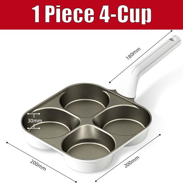 Egg Frying Pan 4-in-1 Pancake Omelette Pan Titanium Nonstick Grill Pan Breakfast Skillet with Ergonomic Handle for All Stoves