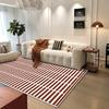 Nordic Light Luxury Carpet Living Room Fashion Striped Decor Sofa Fluffy Plush Rug Customizable Bedroom Soft Short Velvet Mat