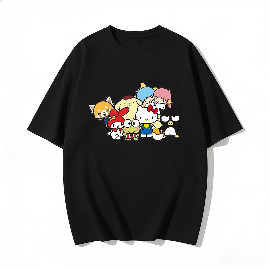 2026 Kuromi Tee Soft Cotton Short Sleeve Crew Neck Cute Print Lightweight Summer Top for Women Daily Casual Wear
