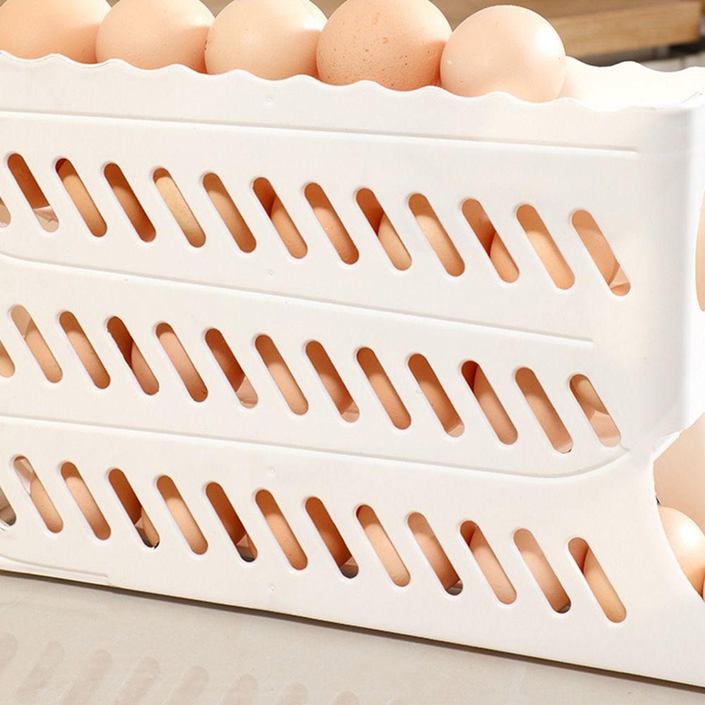 Slide Organizer Rolling Egg Dispenser Large Capacity Refrigerator Egg Storage Box  Refrigerator