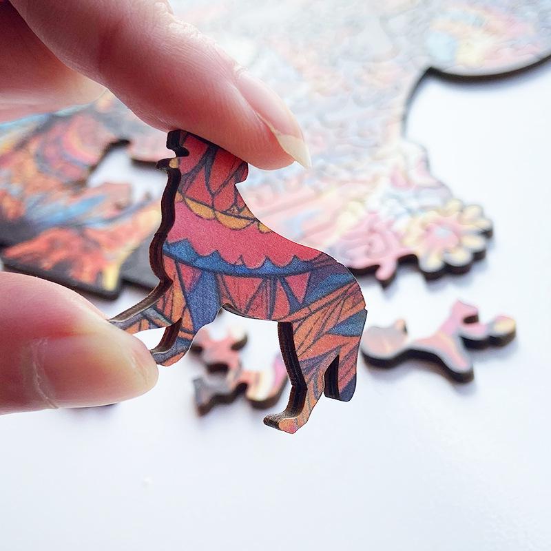Irregular Animal Wooden Jigsaw Puzzle - Christmas Reindeer Toy