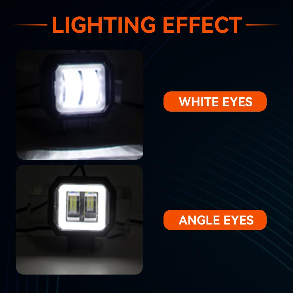 Angel Eye LED Fog Lamp Square Or Round Headlight for Auto Motor Vehicles And Electric Scooters Arctic 12-24V, Arctic V3+, Lenses