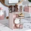 3-Layer Makeup Brush Holder Transparent INS Jewelry Organizer Box Dustproof Large Capacity Cosmetic Storage Box Powder Puff