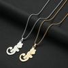 Kinitial Stainless Steel Animal Gecko Lizard Pendant Necklace for Women Chain Choker Necklaces Statement Jewelry Gift Colar