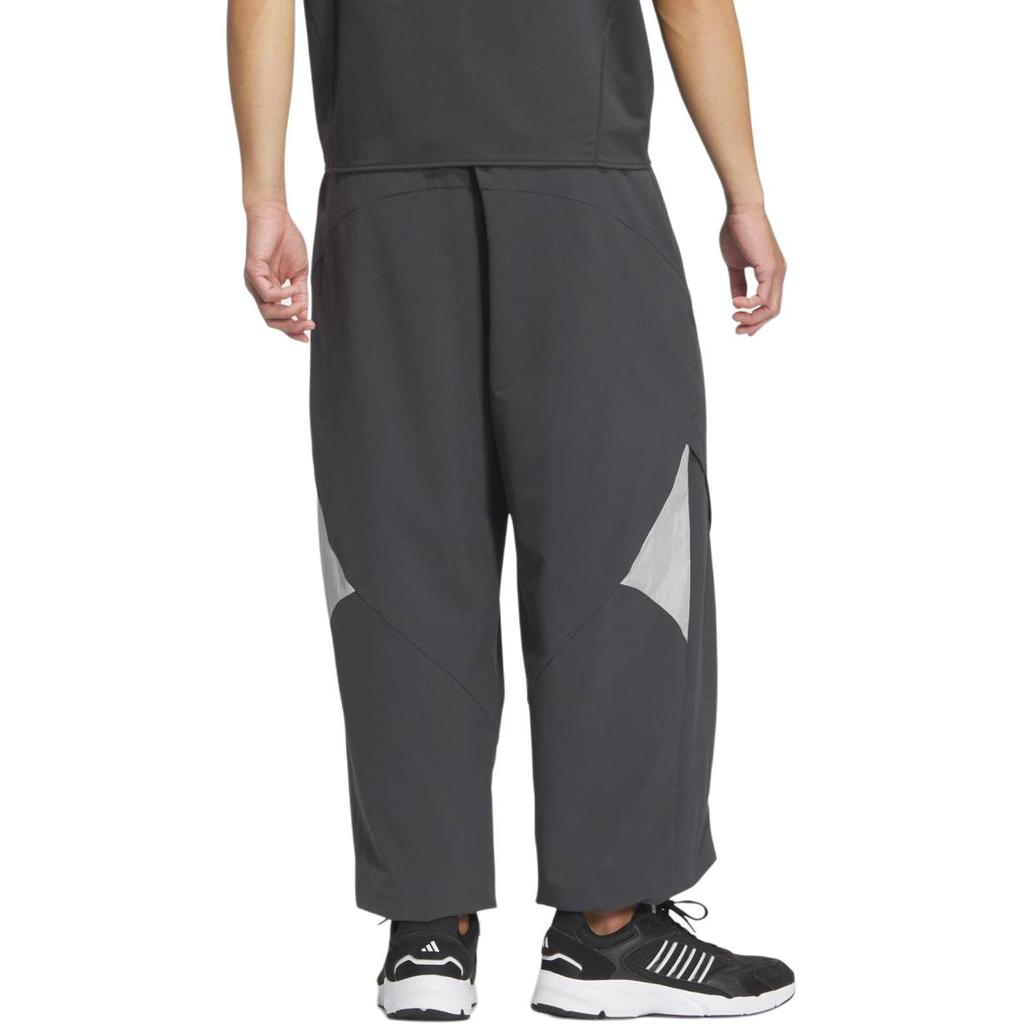 adidas Calças Esportivas Casuais Woven Future Style Color Block Corte Solto Masculino Parte de Baixo Preto-Carvão Cinza-Claro JL9989