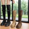 Fashion Autumn Winter Fleece-Lined Ladies Knee High Shaft Shoes Designer Luxury Hot Fashion 2025 Demi-season Goth 39 Women's Long Boots