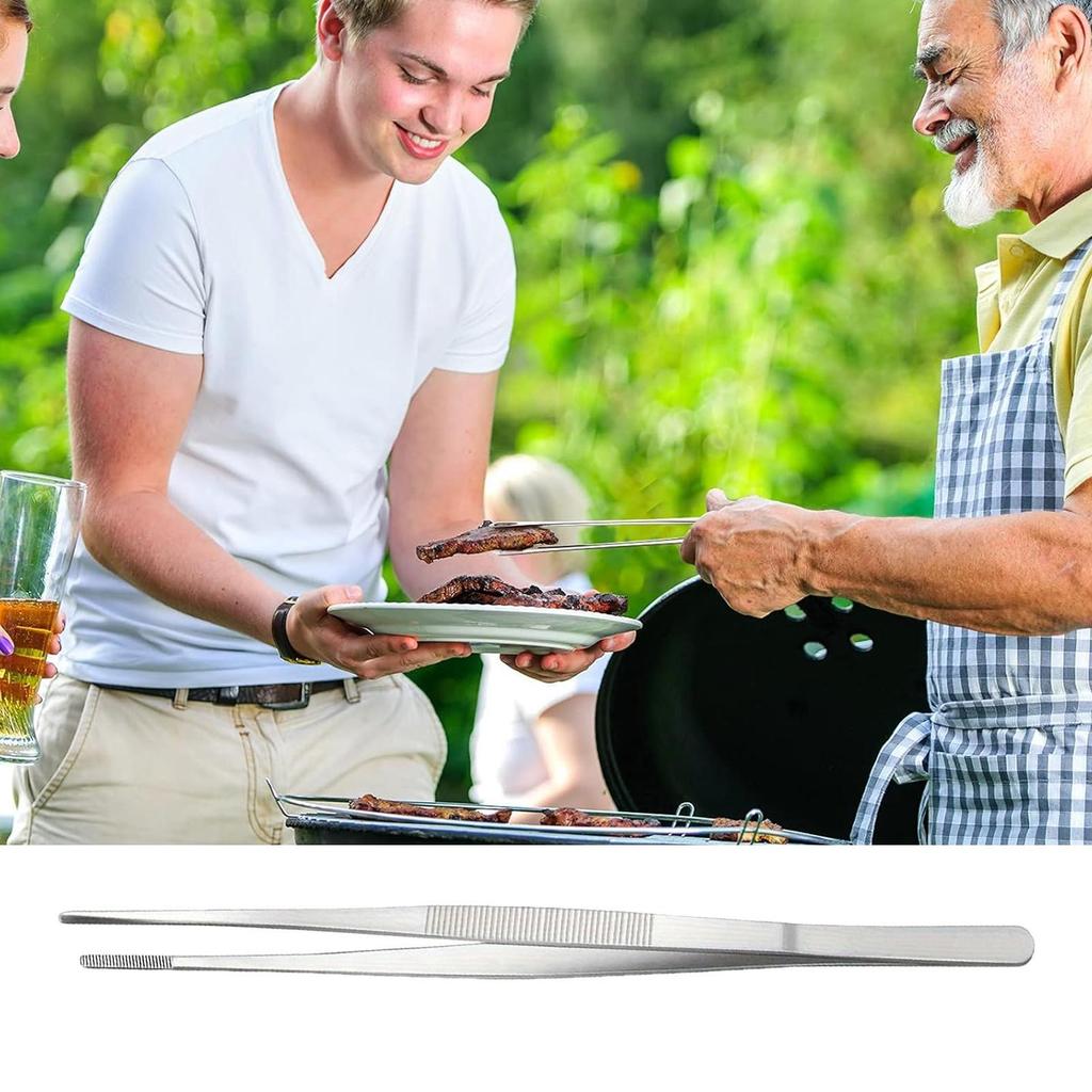 Küchenpinzette Zange Rutschfest 12-Zoll Griff Utensilien Edelstahl Pinzettenzange Zum Kochen Zum Servieren von Speisen BBQ Grillen