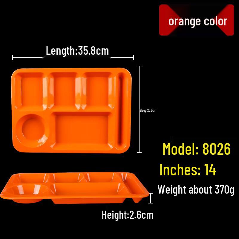 Melamine 5-Compartment Cafeteria Tray