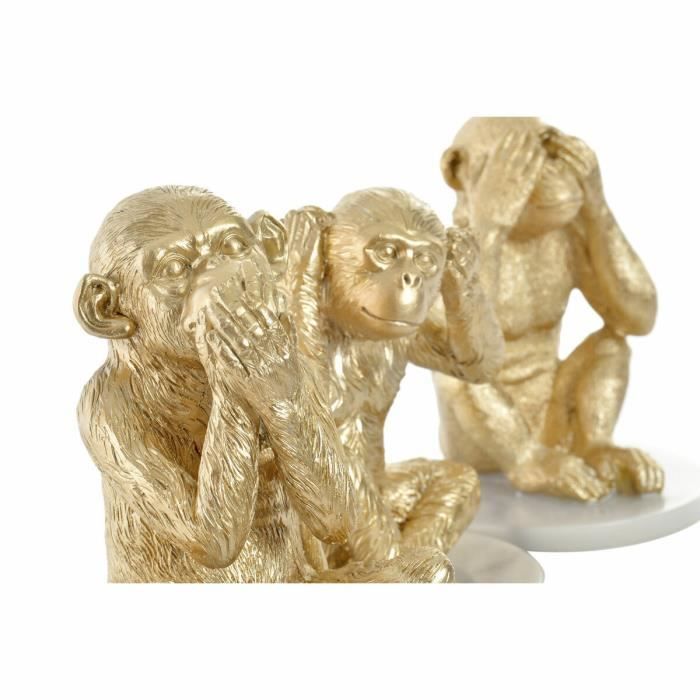 Figurine décorative - dkd home decor - Singes tropicaux - 10,5 x 10,5 x 18,5 cm - Résine - 3 pièces