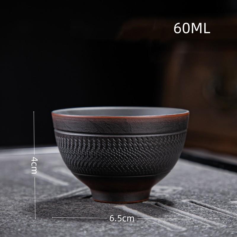 Retro Carving Teacups High-end Ceramic Tea Set Cups Purple Pottery Kung Fu Tea Cup Ceramics Teaware Cup for Tea Small Teacup