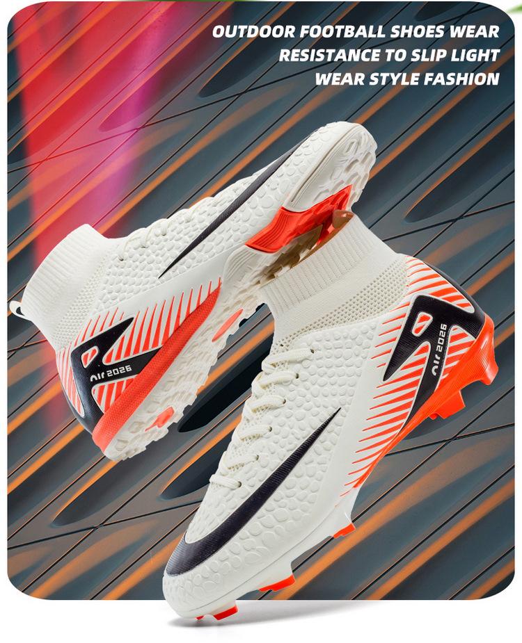 Unisex High-Top Long Spike Artificial Turf Football Training Shoes