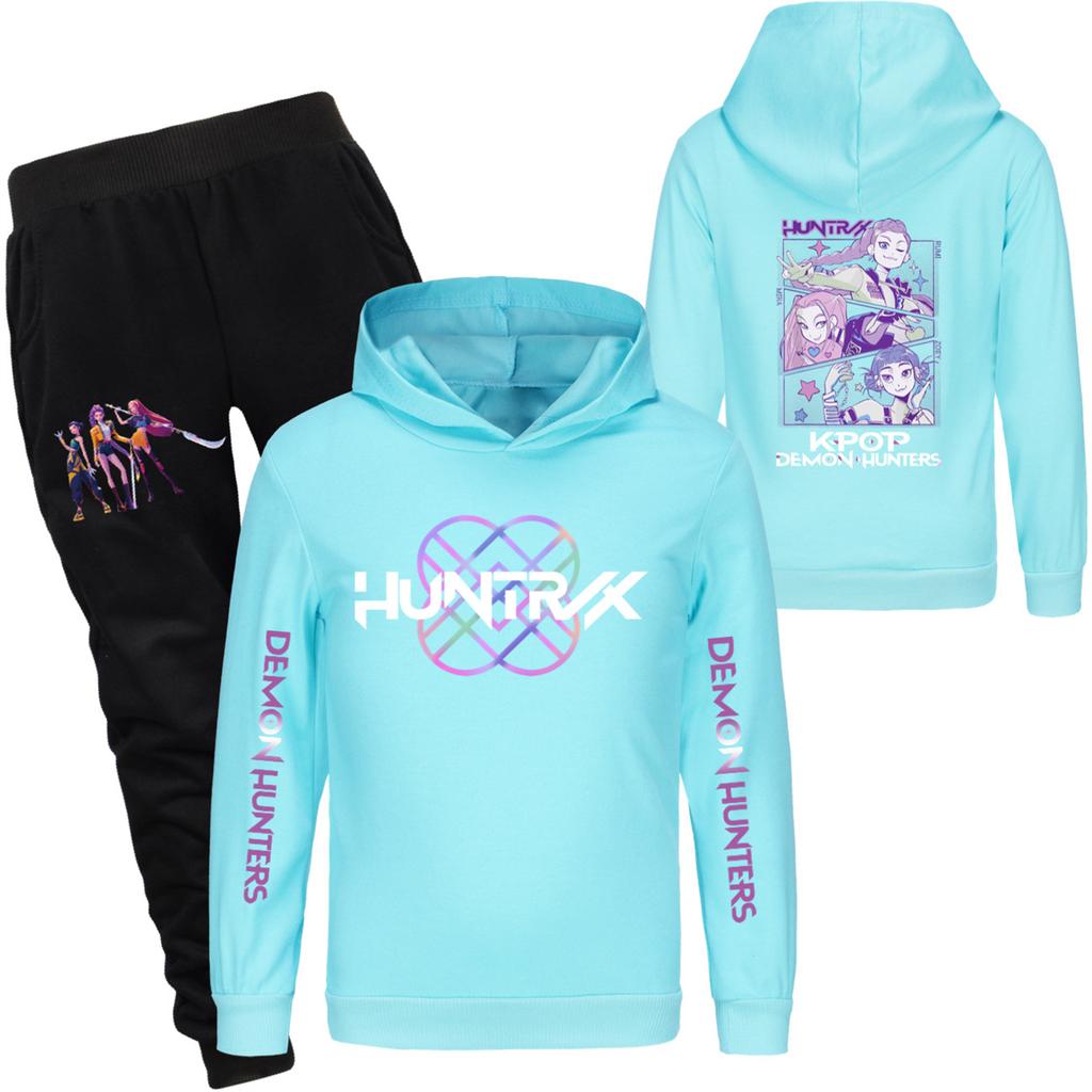 Children's Hooded Top And Pants Two-piece Tracksuit Set Long-sleeved Printed Sweatshirt Set