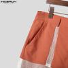 INCERUN Men Zip-up Waist Mesh Sheer Patchwork Hollow Pants Shorts Home Wear