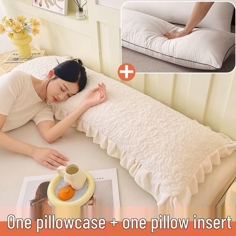 Milk Velvet Couple s Long Pillow with Core (1.2m, 1.5m, 1.8m) 48x100cm [1 Pillow Core + 1 Pillowcase]