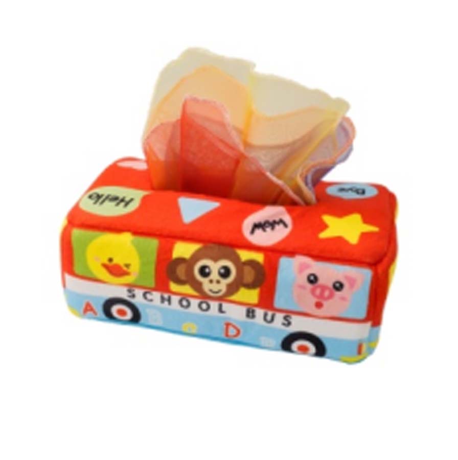 Montessori Toys Baby Tissue Box Soft Paper Toddler Finger Exercise EducationalLearning Activity Sensory Plush Toy for Kids Game