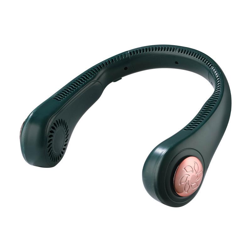 

Складной бесшумный шейный вентилятор: Беспроводной, с питанием от USB, для занятий спортом на открытом воздухе зелёный