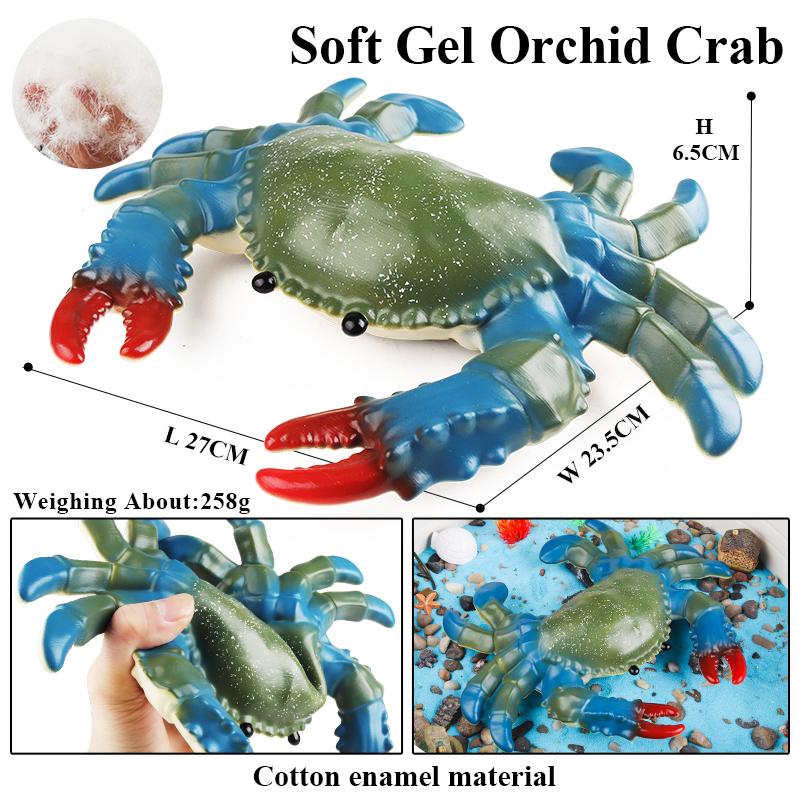 Oenux Ocean Animals Whale Shark Megalodon Crab Starfish Octopus Action Figures Soft Sea Life Model Educational Toy For Kids Gift