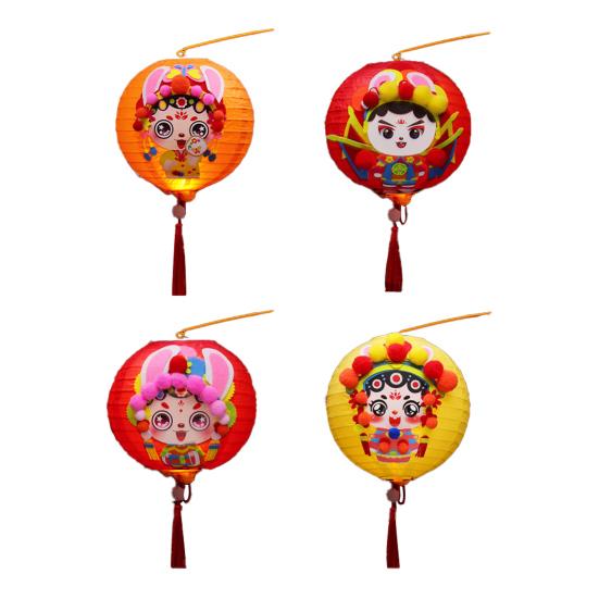 DIY Lantern Kit with Soft Light LED Bulb Rabbit Design Mid-Autumn Festival Lantern Material Pack Parent-Child Fun Crafting Set