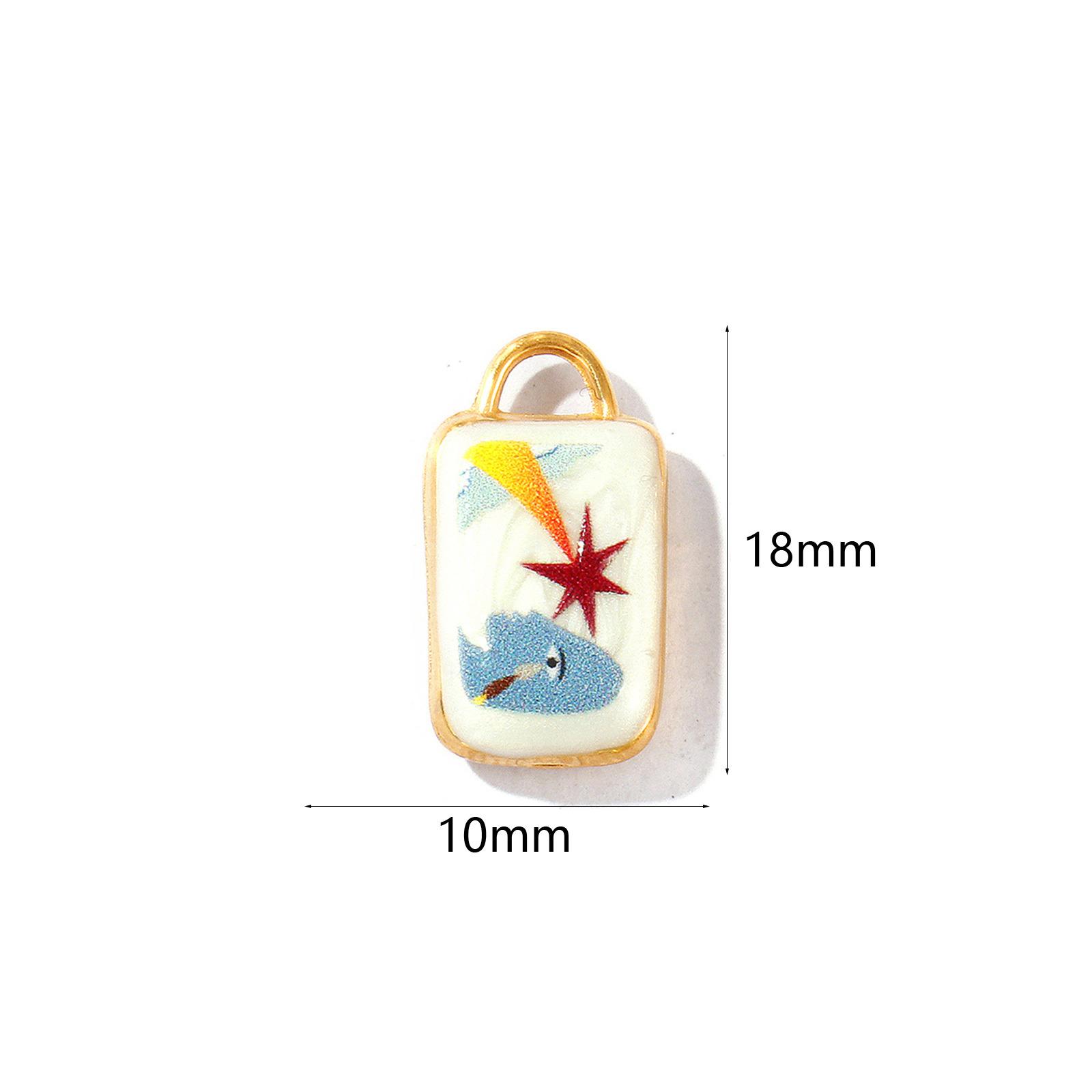 

2 Pcs Waterproof 304 Stainless Steel Charms 18K Gold Plated Enamel Pearlized Horseshoe Meteor Bird Pendants For DIY Necklace