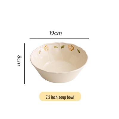 ZISIZ Fresh Cream Style Ceramic Noodle Bowls