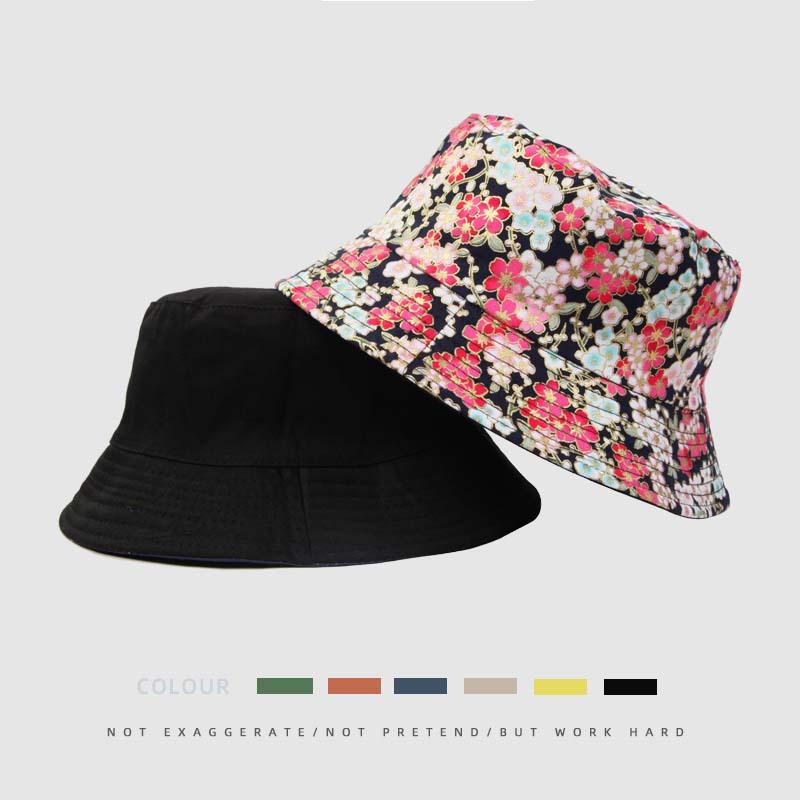 Double-Sided Floral Print Hip-Hop Bucket Hat