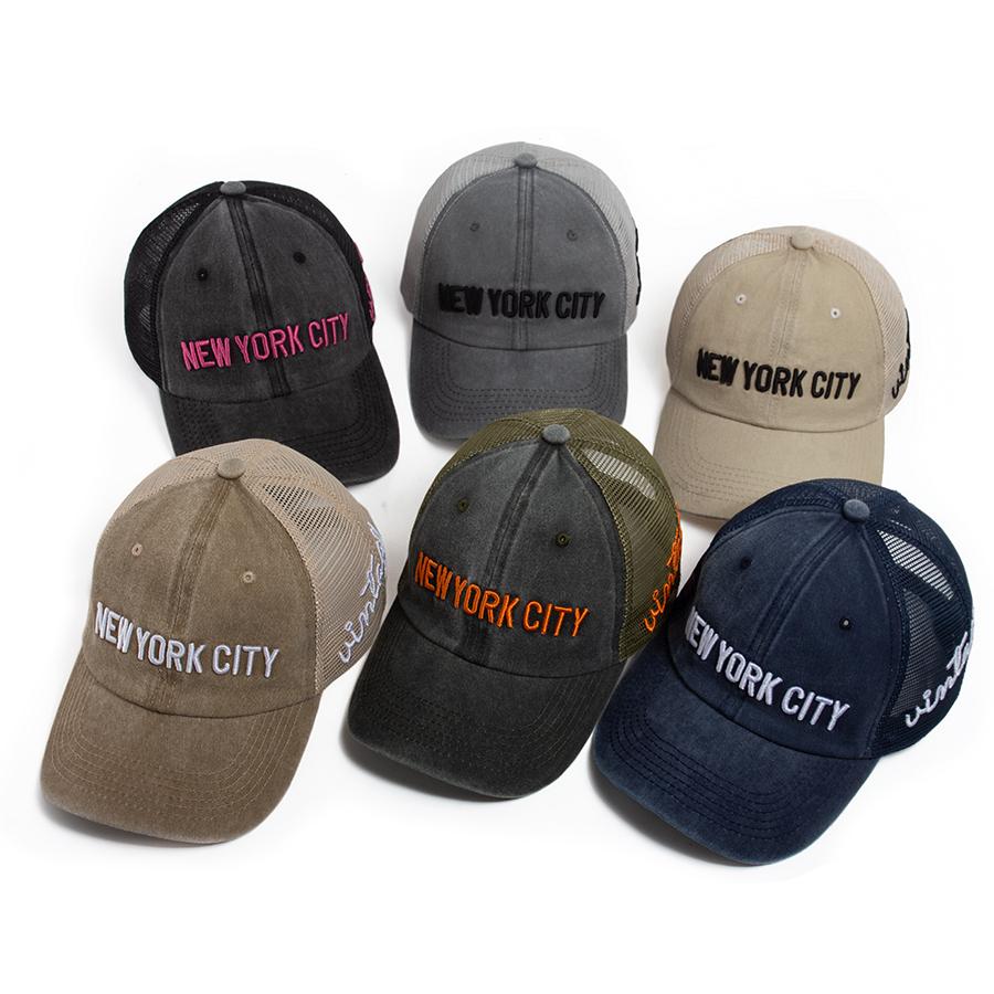 NEW YORK CITY Embroidery Baseball Cap Men Summer Mesh Caps Women's Snapback Side Vintage Side Letter Hip Hop Trucker Hat Unisex