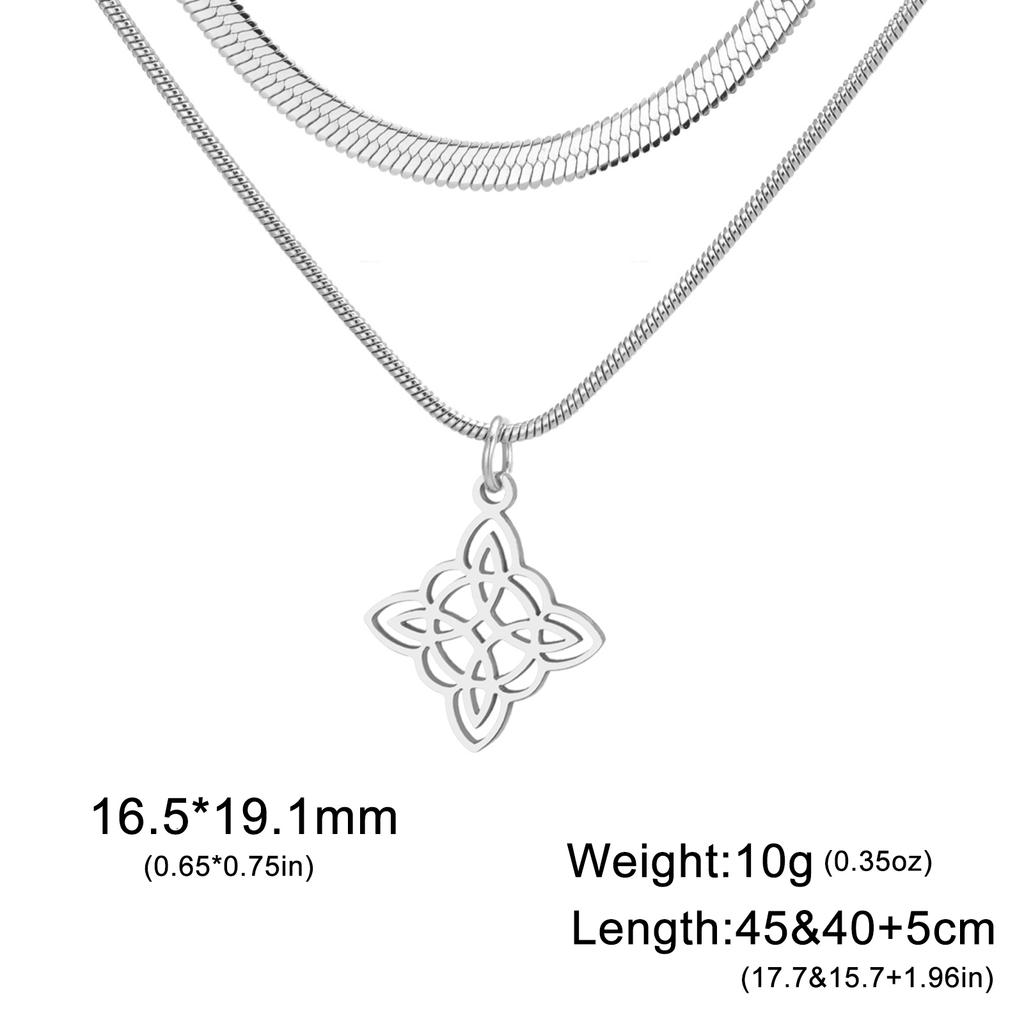 Teamer Stainless Steel Irish Witch Knot Celtics Knot Pendant Necklace Women Men Snake Chain Necklace Amulet Jewelry Wholesale