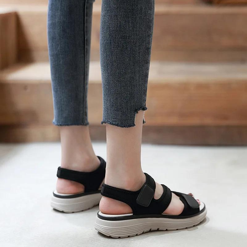 2026 Summer Shoes Women Sandals Soft Women Wedge Sandals Thick Sole Comfortable Ladies Summer Holiday Shoes Plus Size 42