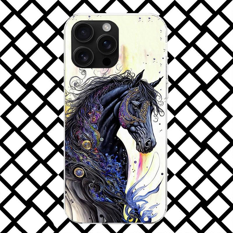

Animal Oil Painting Horse Phone Case for iPhone 17 Air 16 16E 15 14 Plus 13 Mini 12 11 Pro Max 7 8 + SE 2020 Soft Cover Fundas 1 iPhone 17
