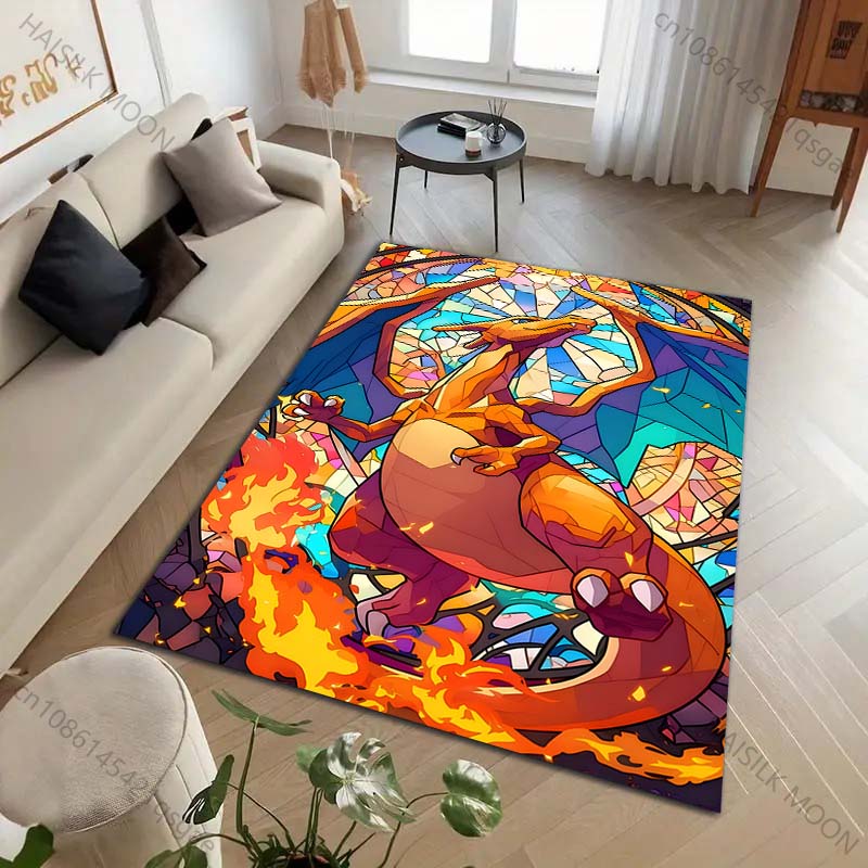 1PC Pocket Monsters Charizard Carpet for Living Room Bedroom Kid's Room Home Decor Area Rug Sofa Cloakroom Play Mat for Gifts