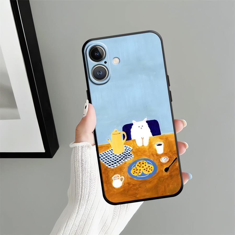 

Cartoon Cat Case for Apple iPhone 17 Pro Max 11 13 12 16 14 15 Pro 7 8 XR XS MAX Air Funda Phone Cover iPhone 16 Plus