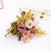 Autumn-Inspired Nordic Silk Rose Bouquet – Artificial Floral Decor for Home & Living Room