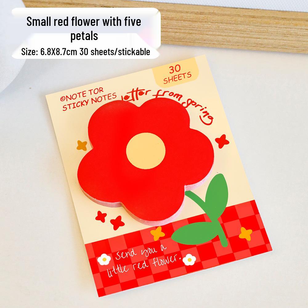 Cartoon Red Flower Sticky Notes: Cute Reusable Stickers for Kindergarten Rewards & Student Memos