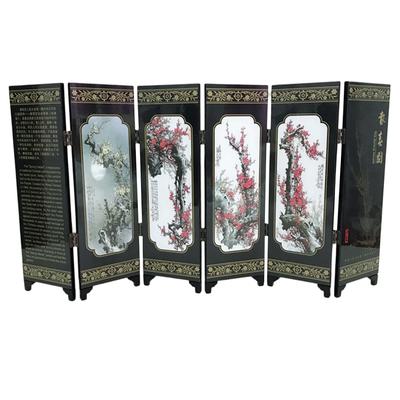 Paravent à 6 panneaux printemps Bois Paravent pliant Affaires Mini Décoration intérieure 48*24*0.6cm Accessoires pour la maison
