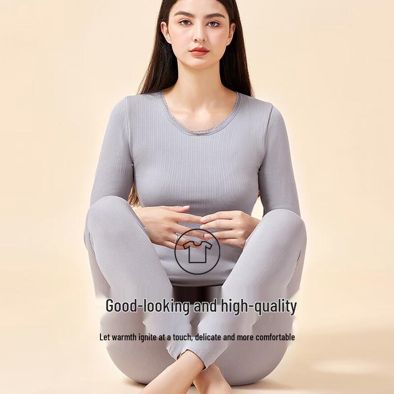 Langsha Women's Thickened Fleece-Lined Thermal Underwear Set