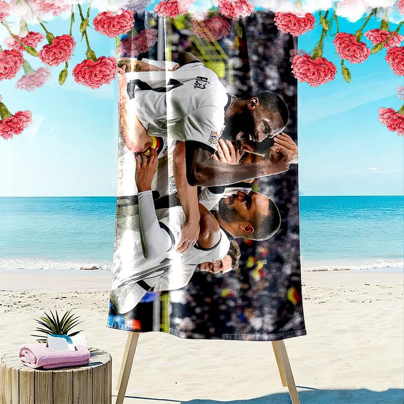 DFB Players Print Beach Towel, Large Soft Quick Dry Towel for Beach Camping Swimming