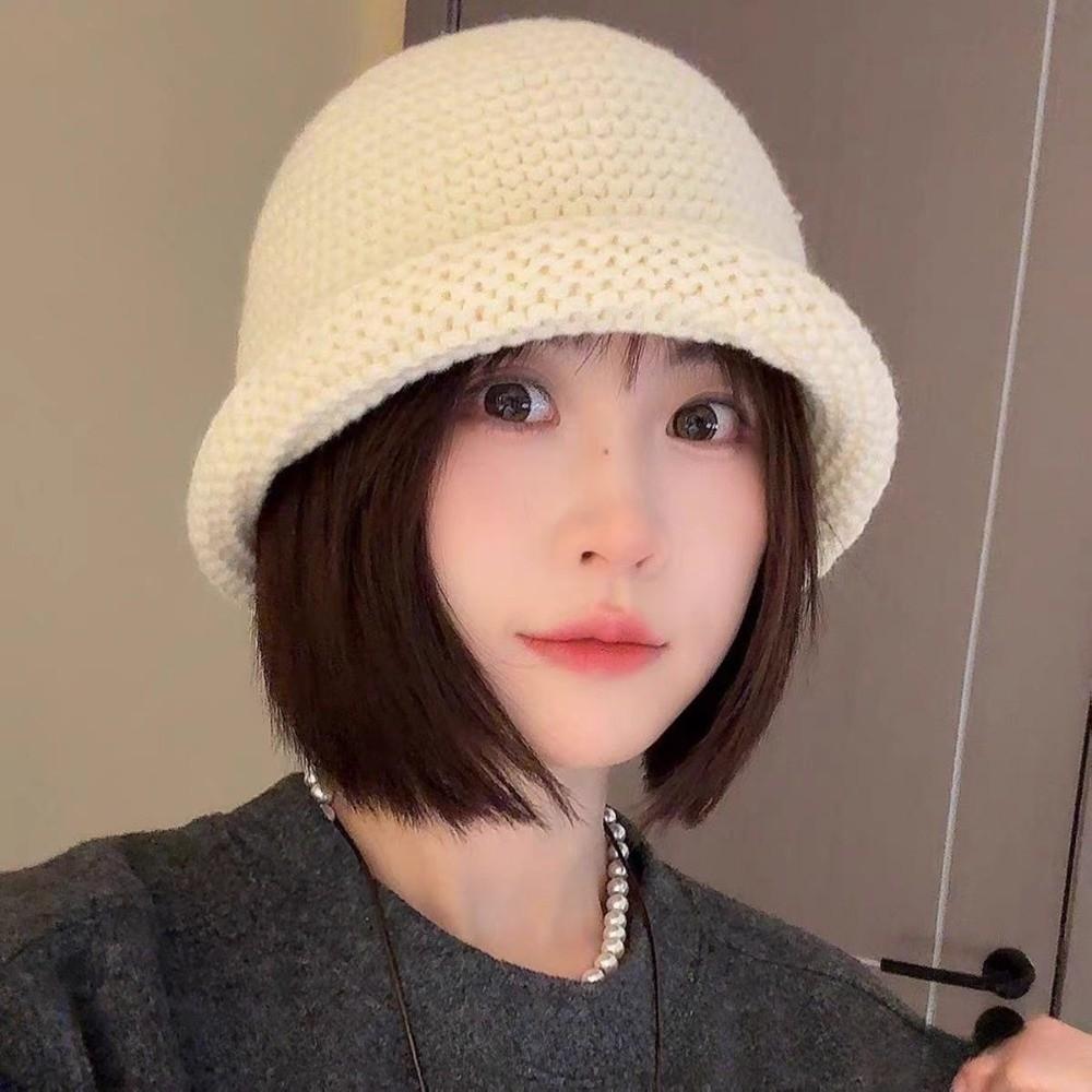 Coarse Knit Knit Fisherman Hat Ear-Protecting Winter Hat Fashion Basin Cap  Autumn and Winter