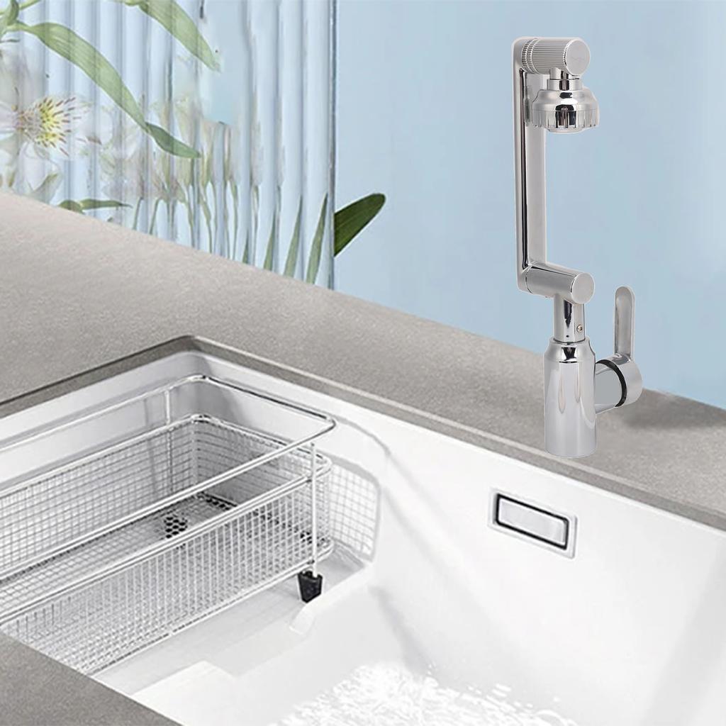  Swivel Faucet Stainless Steel Electroplating 360 Degrees Rotation Kitchen Hot and Cold Wat