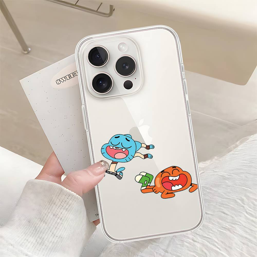 Cute H-Darwin Watterson-S Phone Case For IPhone 17 16 15 14 Plus 13 12 11 Pro Max Phone Back Cover Transparent Shockproof Cover