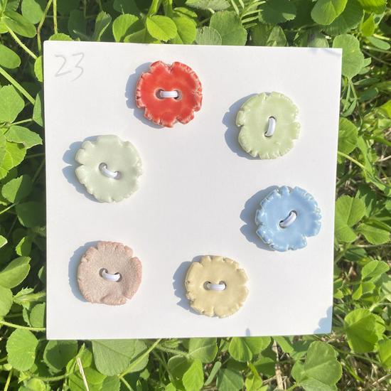 Rainbow Ceramic Button Fasteners for DIY Knitting & Doll Clothes (12/15mm)