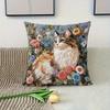 Animal Series Plush Cat Flower Pattern Pillow Cover For Living Room Decor