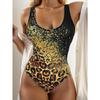 [Leoparden-Badeanzug] Leopardenmuster Einteiliger Badeanzug | Rückenfrei Koreanischer Stil Grenzüberschreitender Außenhandel Fabrik Lagerware