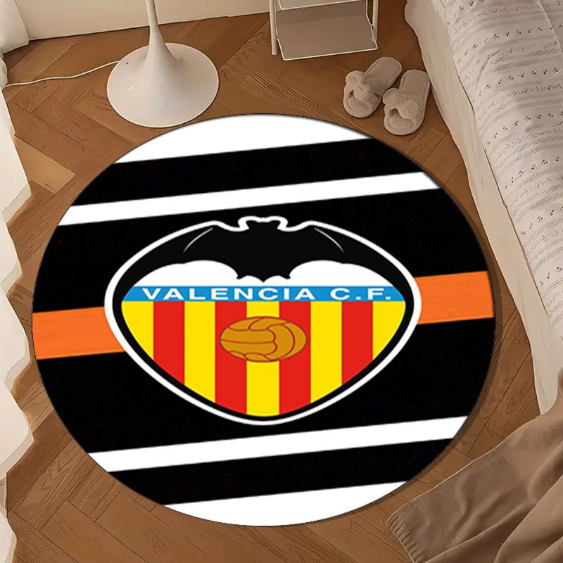Valencia Cf Crest Design Round Mat, Anti-slip Circle Carpet Chair Rug For livingroom,Bedroom, Doormat Home Decor Gift Christmas Gifts