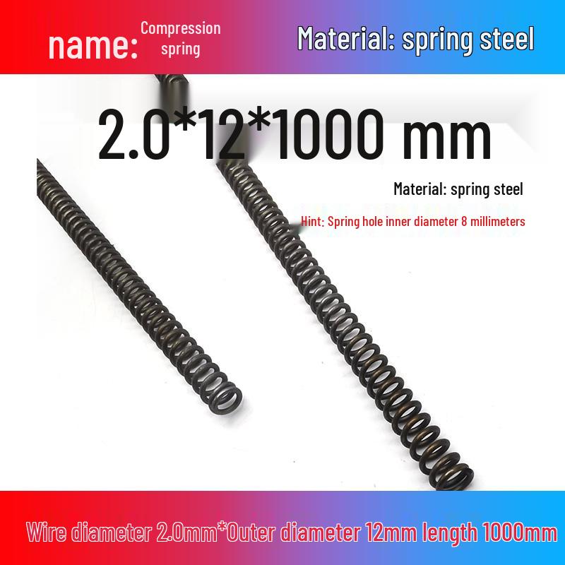 Spring Wire: 1m Long, Soft Pressure, Manganese Steel, 0.3-4.5mm Diameter, Yellow Compression Return.