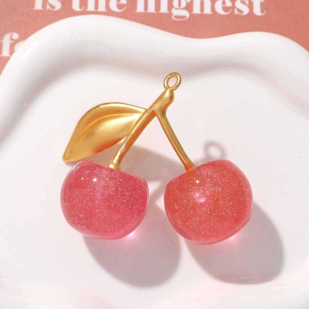 

2 шт 3D фрукты DIY изготовление ювелирных изделий аксессуары хрустальные серьги ожерелья изготовление подарков Matte Gold Red