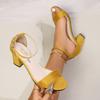 Fashion Ankle Strap Women Casual Sandals Open Toe Summer High Heel Shoes Buckle Ladies Office Work Shoes