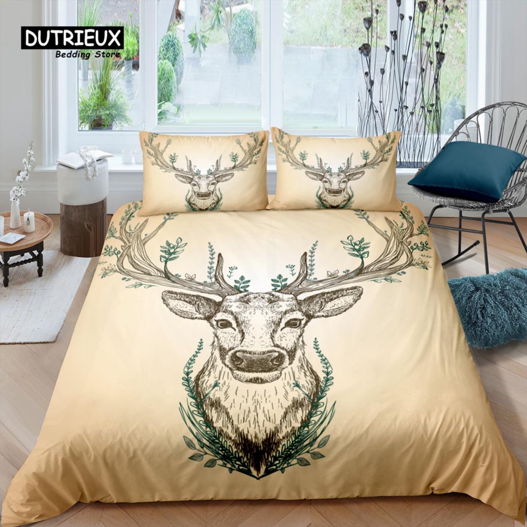 Comforter Home Living Luxury 3D Stag Bedding Set Kids Bedding Set Queen And King Eu/Us/Au/Uk Size