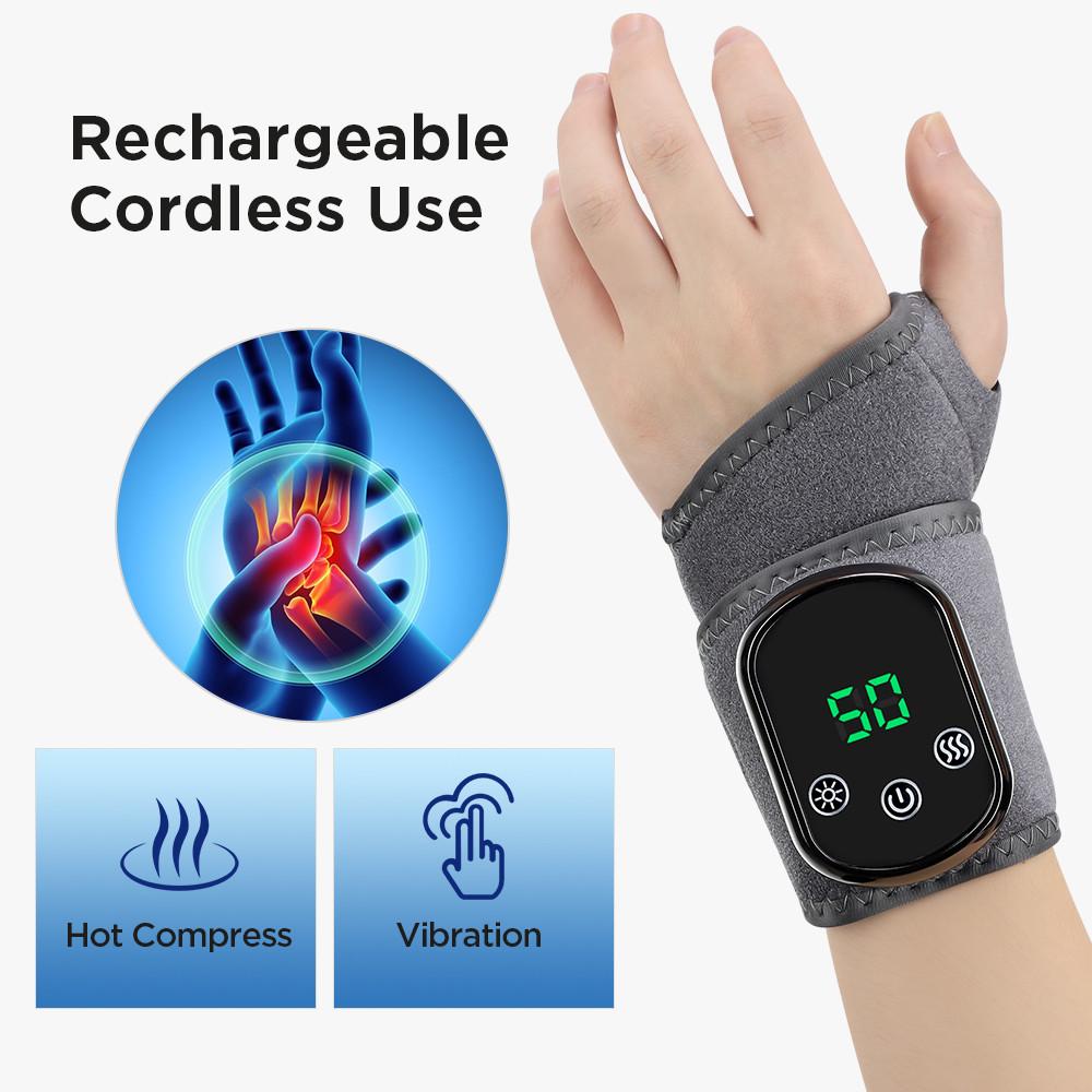 Wireless Hot Therapy Hand Foot Ankle Joint  Protection Wrist Band Pad Brace Portable Electric Heating Vibration Hand Massager