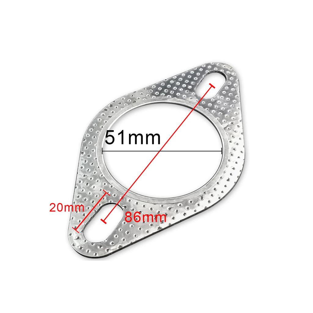 2pcs Exhaust Pipe Gasket Universal Diamond-shaped Flange Gasket Shockproof, Noise-reducing, and Wear-resistant Junta Escape